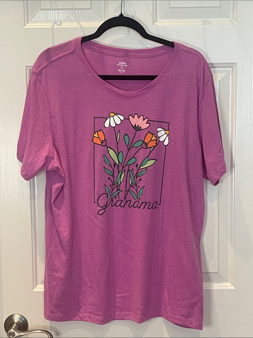 Celebrate It Pink-Purple 'Grandma' Floral Short-Sleeve Tee